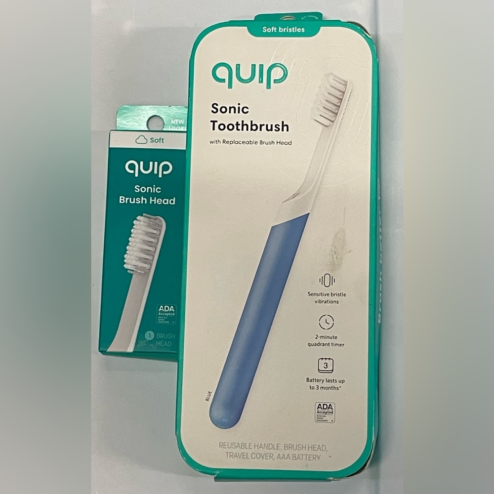 Quip Blue Sonic Toothbrush w/Replacement Brush Head
